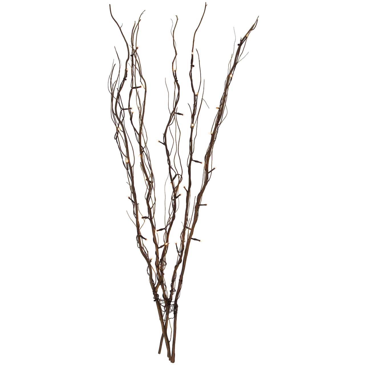 39" LED Lighted Natural Branch Bundle Christmas Decoration, Warm White Lights